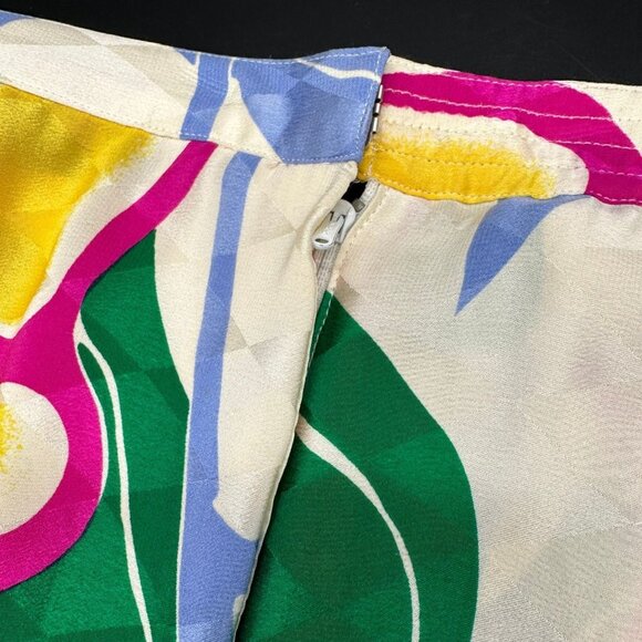 Vintage Skirt 1980s Umi Collections Anne Crimmins Tropical Flowers Pleated Retro - Picture 4 of 10